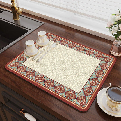 Aaponminimarket NNEDSZ Red patterns Kitchen Drying Mat