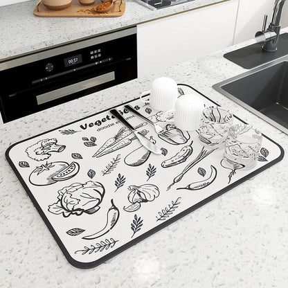 Aaponminimarket NNEDSZ Vegetable patterns Kitchen Drying Mat