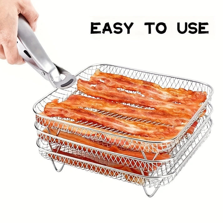 Aaponminimarket NNETM 3-Tier Stainless Steel Air Fryer Rack Set