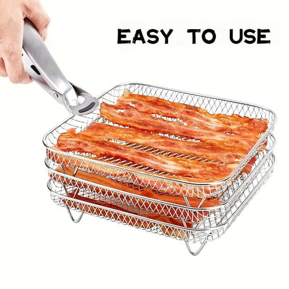 Aaponminimarket NNETM 3-Tier Stainless Steel Air Fryer Rack Set