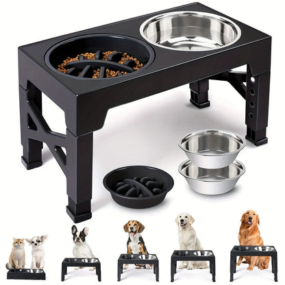 Aaponminimarket NNETM Dog Bowl Stand with 3 Bowls