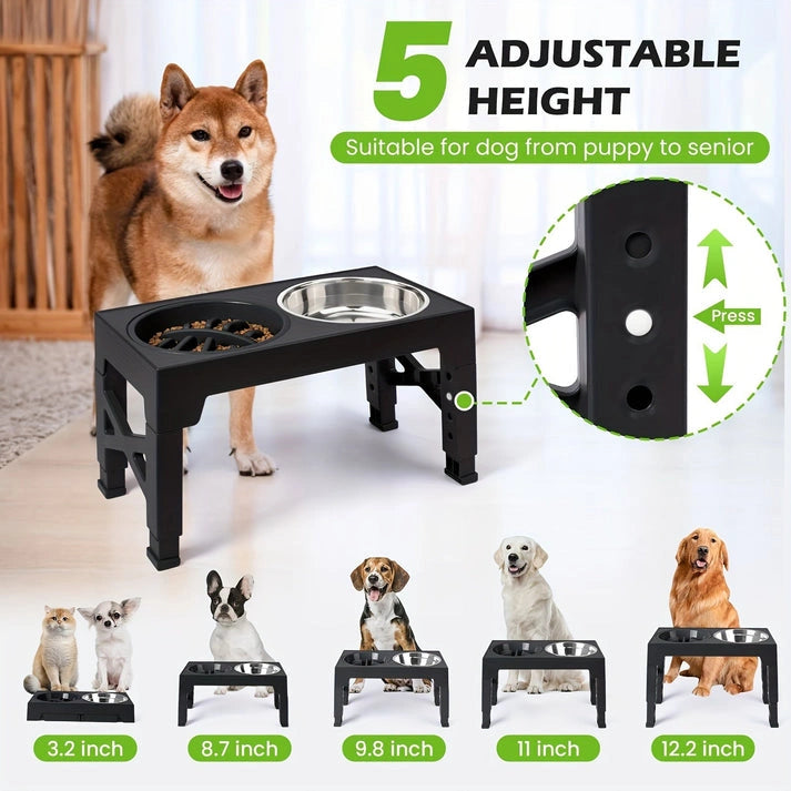 Aaponminimarket NNETM Dog Bowl Stand with 3 Bowls