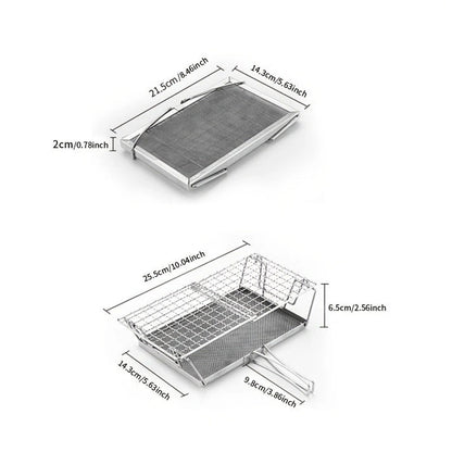 Aaponminimarket NNETM Foldable Portable Stainless Steel BBQ Grill