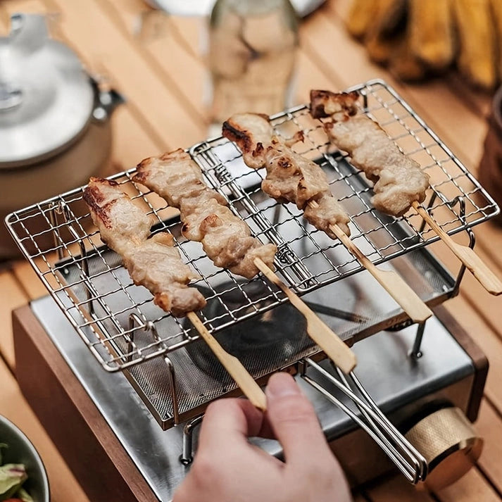 Aaponminimarket NNETM Foldable Portable Stainless Steel BBQ Grill