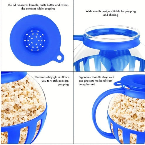 Aaponminimarket NNETM Microwave Popcorn Maker Glass Quart