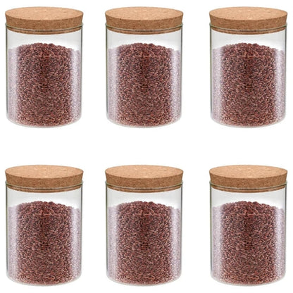 Aaponminimarket NNEVL Glass Storage Jars with Cork Lids 650ml (6pcs)
