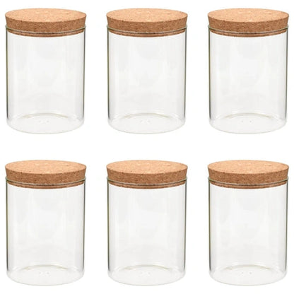 Aaponminimarket NNEVL Glass Storage Jars with Cork Lids 650ml (6pcs)