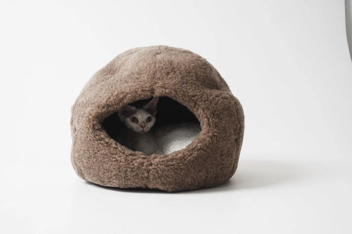 Aaponminimarket Nest Natural Woolen Pet Bed - Beige