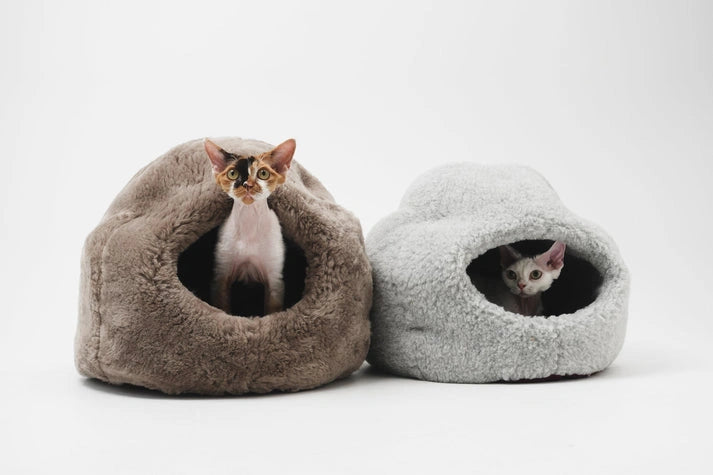 Aaponminimarket Nest Natural Woolen Pet Bed - Beige