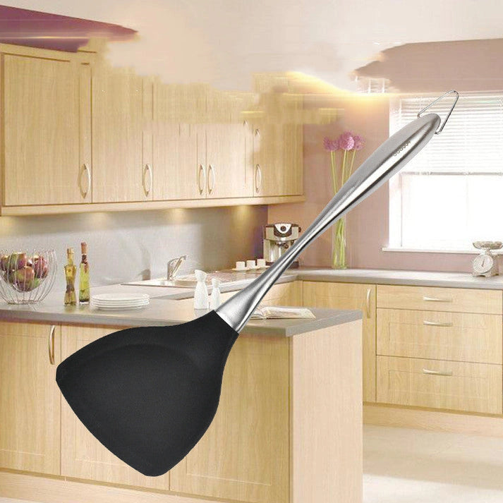 Aaponminimarket Non-Stick Silicone Spatula with Stainless Steel Handle