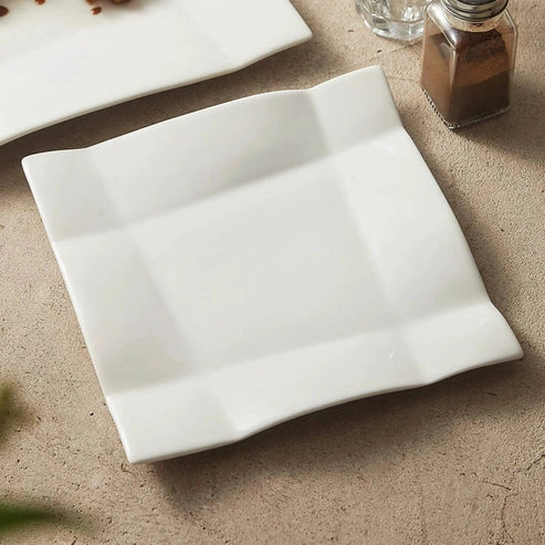 Aaponminimarket Origami-Inspired Square Ceramic Plate