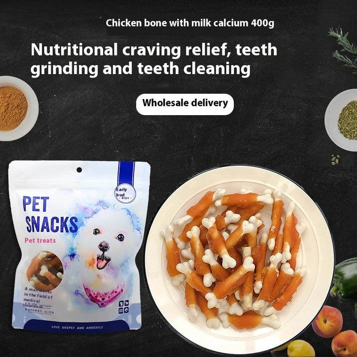 Aaponminimarket Pet Snack Chicken Wrapped Around Milk Bones 400g