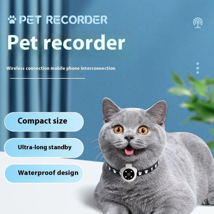 Aaponminimarket Pet Tracker Collar Dogs And Cats Recording Camera