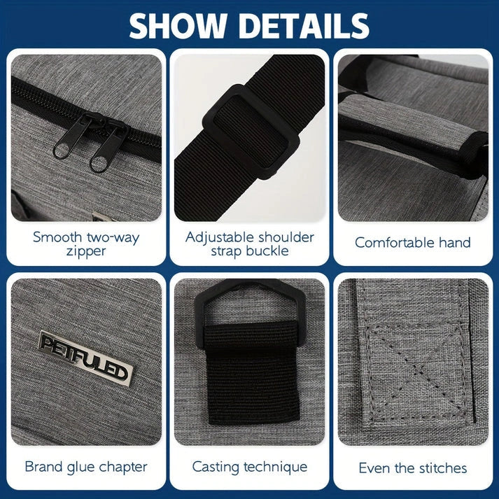Aaponminimarket Pet Travel Bag Airline Approved with Bowls & Containers