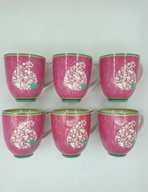 Aaponminimarket Pink Handmade Mug Set (6pcs)