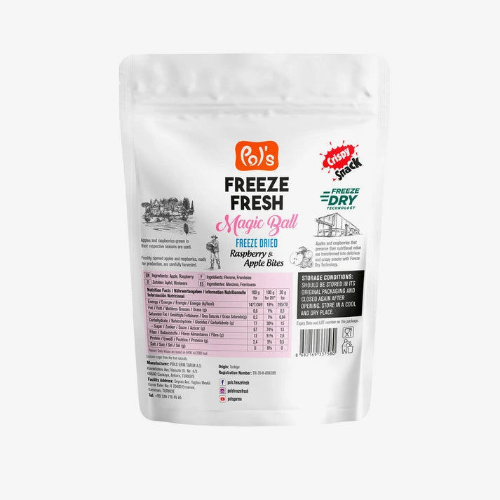 Aaponminimarket Pol’s Freeze Fresh - Raspberry & Apple Freeze-Dried Snacks 20g