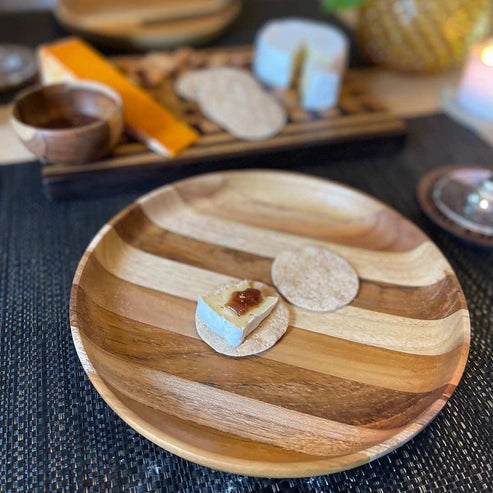 Aaponminimarket Premium Upcycled End Grain Wooden Serving Plate (2 Patterns)