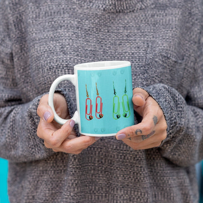 Aaponminimarket Retro 60's Paperclip Themed Ceramic Mug