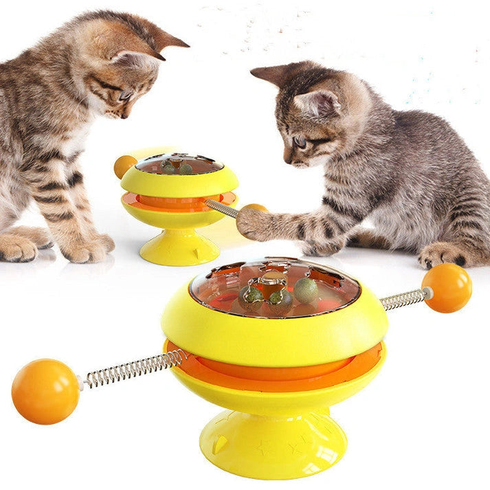 Aaponminimarket Rotating Interactive Cat Toy with Catnip Dispenser