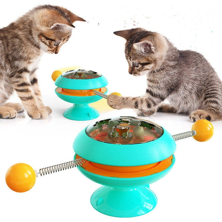 Aaponminimarket Rotating Interactive Cat Toy with Catnip Dispenser