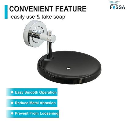 Aaponminimarket Round Soap Dish (Silver/Black)