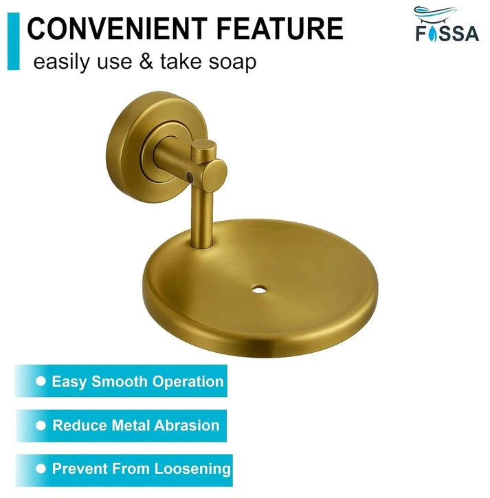 Aaponminimarket Round Stainless Steel Wall Mounted Soap Dish Gold