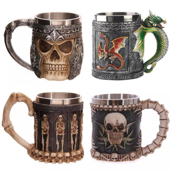 Aaponminimarket Skull Mugs Coffee 400ML