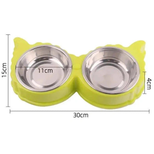 Aaponminimarket Sleek Dual Pet Bowl Station for Food and Water Convenience