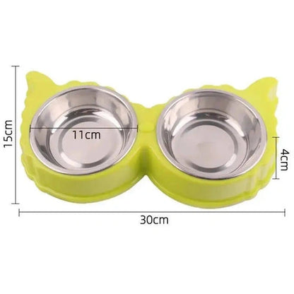 Aaponminimarket Sleek Dual Pet Bowl Station for Food and Water Convenience