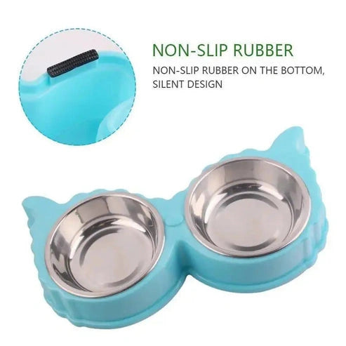 Aaponminimarket Sleek Dual Pet Bowl Station for Food and Water Convenience
