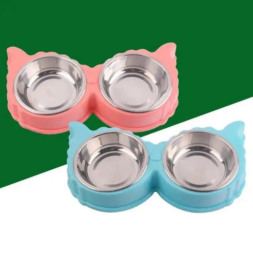Aaponminimarket Sleek Dual Pet Bowl Station for Food and Water Convenience