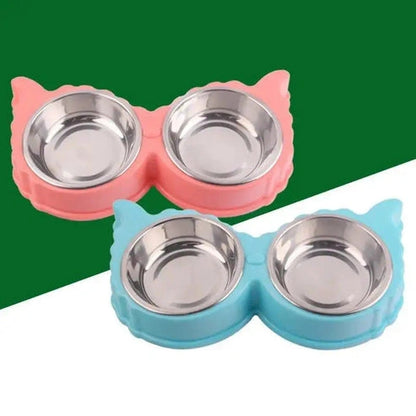 Aaponminimarket Sleek Dual Pet Bowl Station for Food and Water Convenience