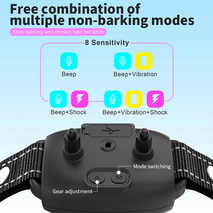 Aaponminimarket Smart Automatic Anti-Barking Dog Collar Rechargeable