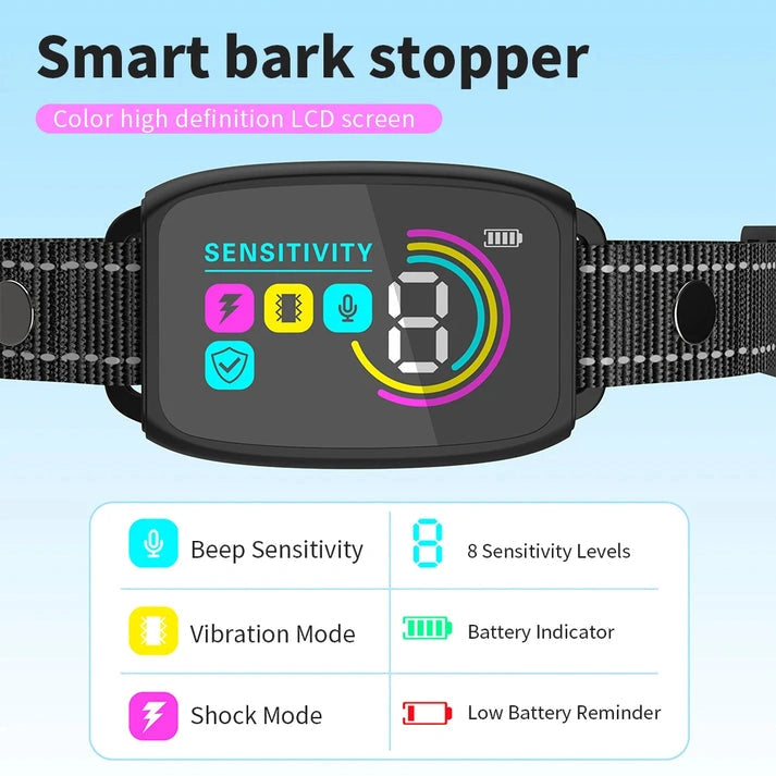 Aaponminimarket Smart Automatic Anti-Barking Dog Collar Rechargeable