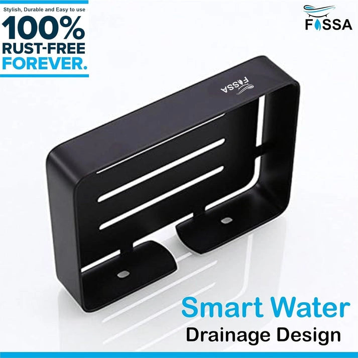 Aaponminimarket Square Stainless Steel Wall Mounted Soap Dish – Black