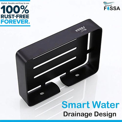Aaponminimarket Square Stainless Steel Wall Mounted Soap Dish – Black