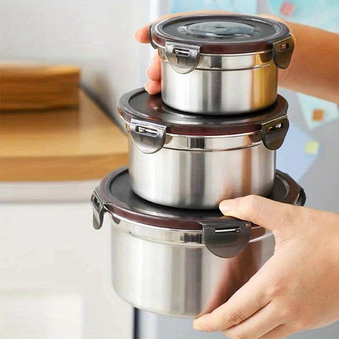Aaponminimarket Stainless Steel Food Storage Set (3pcs)