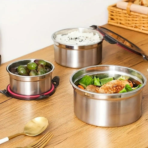 Aaponminimarket Stainless Steel Food Storage Set (3pcs)