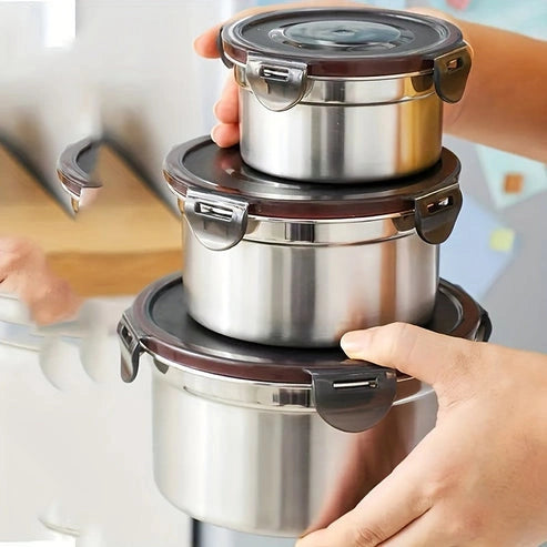 Aaponminimarket Stainless Steel Food Storage Set (3pcs)
