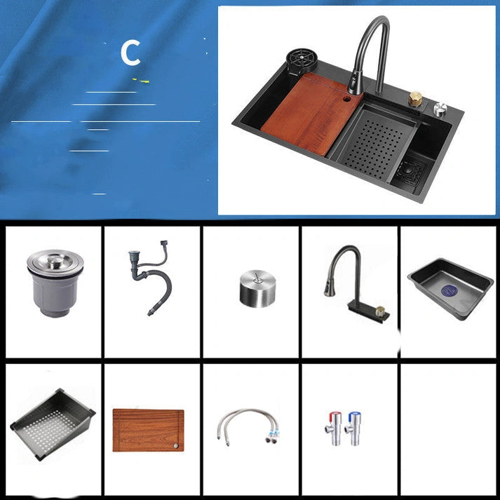 Aaponminimarket Stainless Steel Kitchen Sink Set