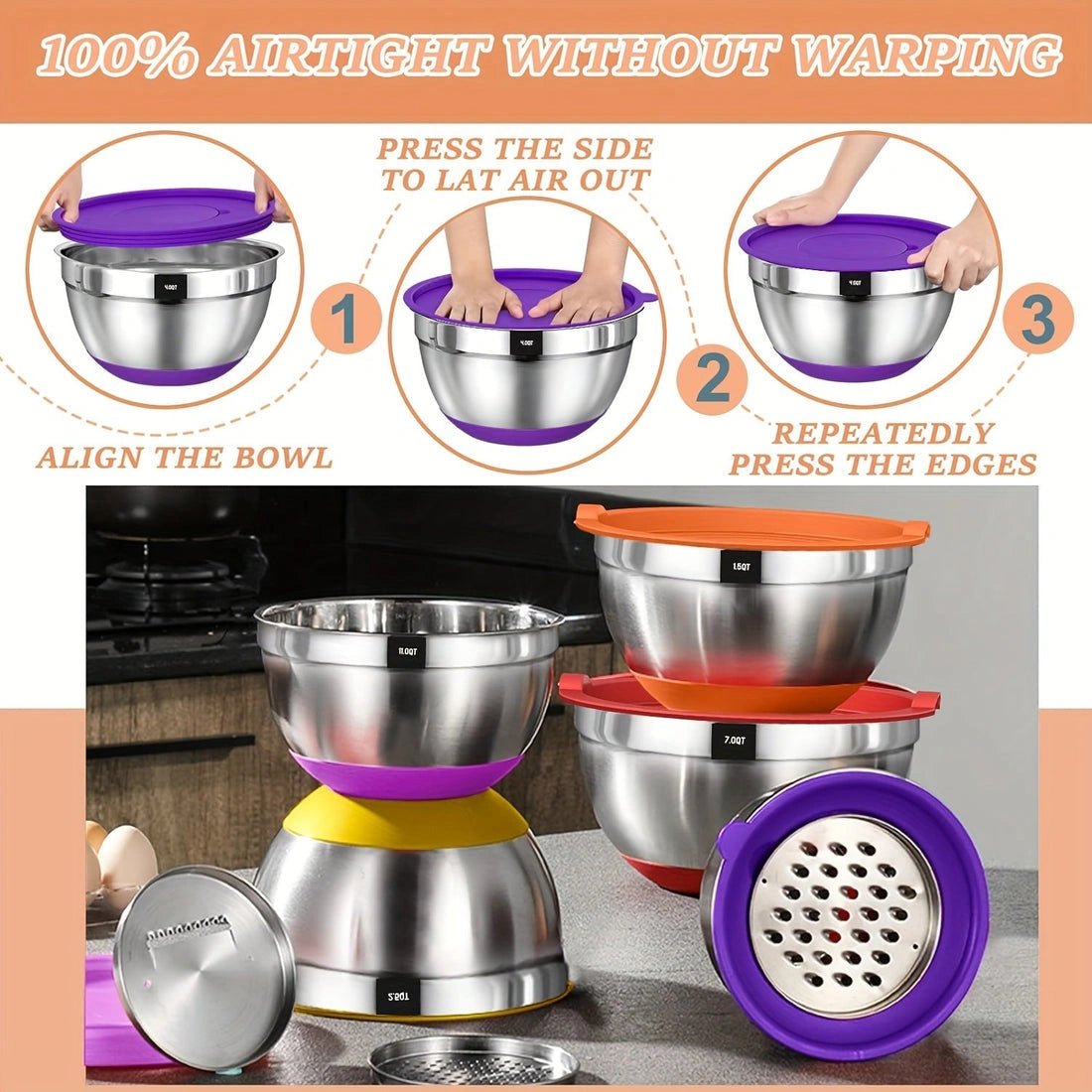 Aaponminimarket Stainless Steel Mixing Bowls Set