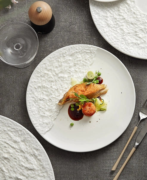 Aaponminimarket Stone-Texture Contrast Ceramic Plate