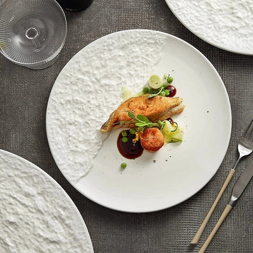 Aaponminimarket Stone-Texture Contrast Ceramic Plate