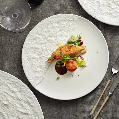 Aaponminimarket Stone-Texture Contrast Ceramic Plate