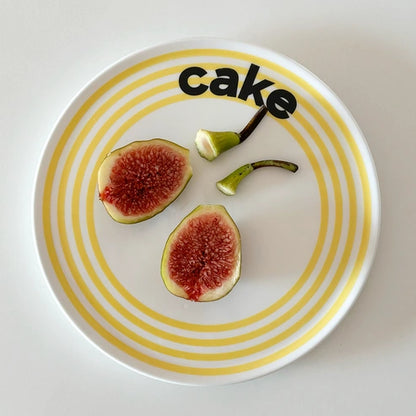 Aaponminimarket Striped Dessert Plate