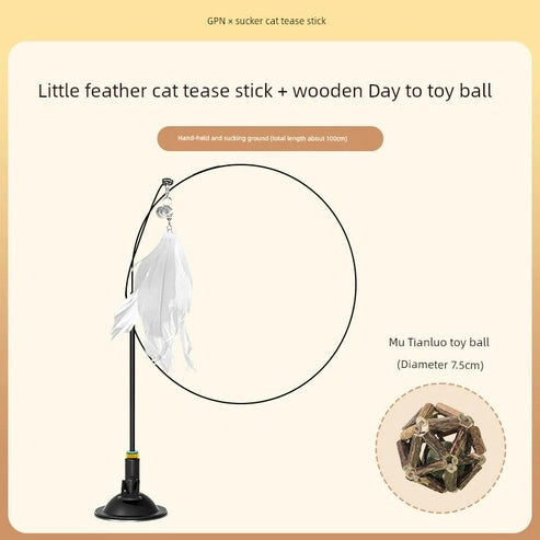Aaponminimarket Suction Cup Cat Toy: Long Brush Holder 02