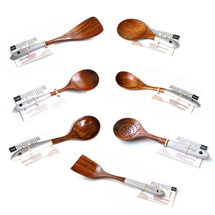 Aaponminimarket Teak Lacquer Kitchen Utensils