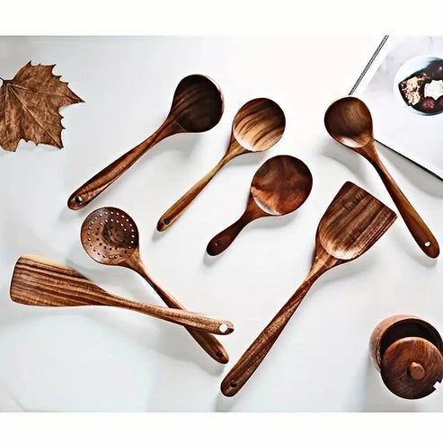 Aaponminimarket Teak Wooden Spoons Set (7pcs)