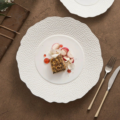 Aaponminimarket Textured Ceramic Dinner Plate