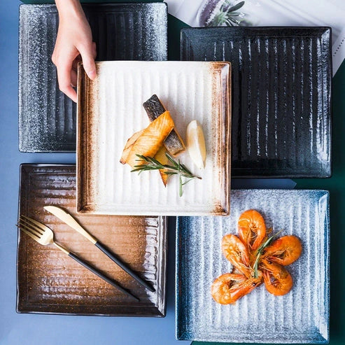 Aaponminimarket Textured Square Presentation Plate